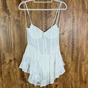 Sky to Moon Corset Mini Dress, size medium, White